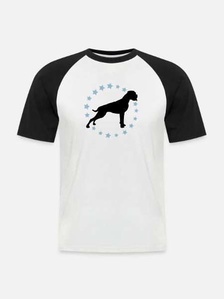 Boxer Sternenkreis 2 farb - Männer Baseball-T-Shirt - Weiß/Schwarz