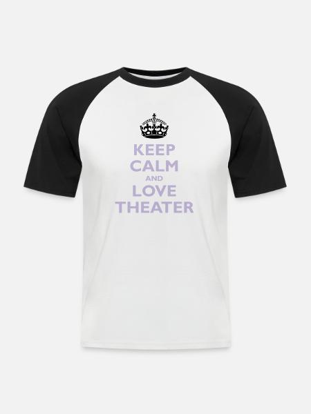 Keep Calm & Love Theater - T-shirt baseball manches courtes Homme - blanc/noir