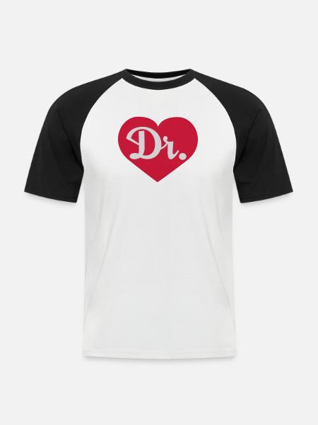 Love Doktor - Männer Baseball-T-Shirt - Weiß/Schwarz