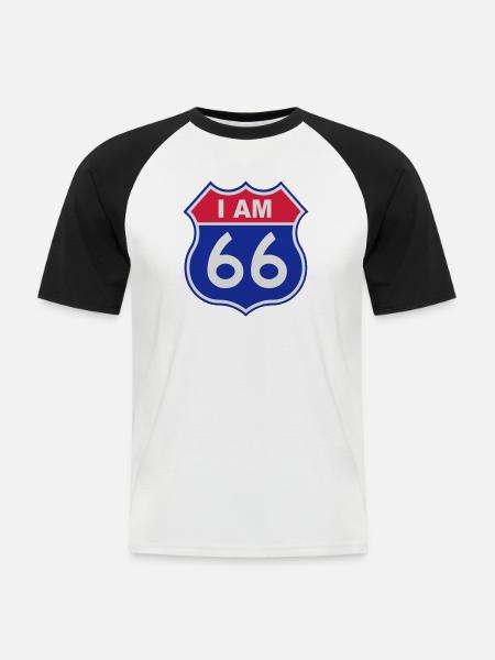 66 birthday - Men's Baseball T-Shirt - white/black