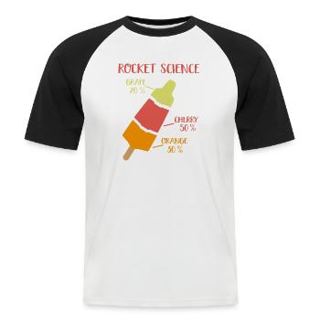 2541614 128139169 rocket science - Männer Baseball-T-Shirt - Weiß/Schwarz - Vorne - Nik (191cm)