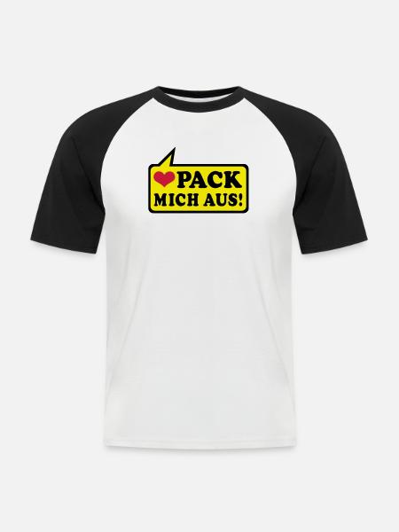 l'amour et plus - T-shirt baseball manches courtes Homme - blanc/noir