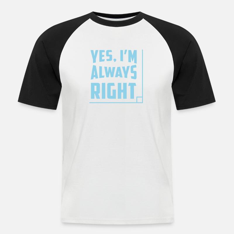funny math teacher - Männer Baseball-T-Shirt - Weiß/Schwarz