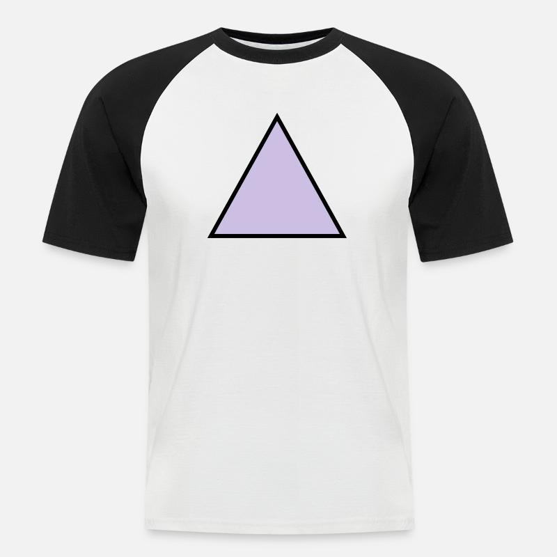 forme de triangle hippie triangle - T-shirt baseball manches courtes Homme - blanc/noir