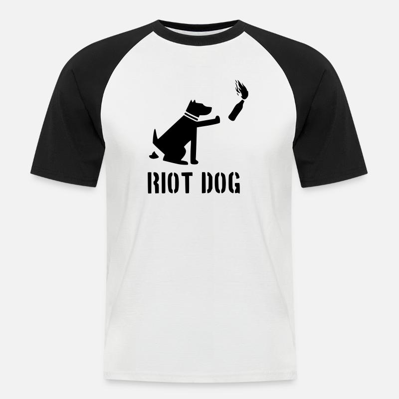 cane antisommossa - Maglia da baseball a manica corta da uomo - bianco/nero