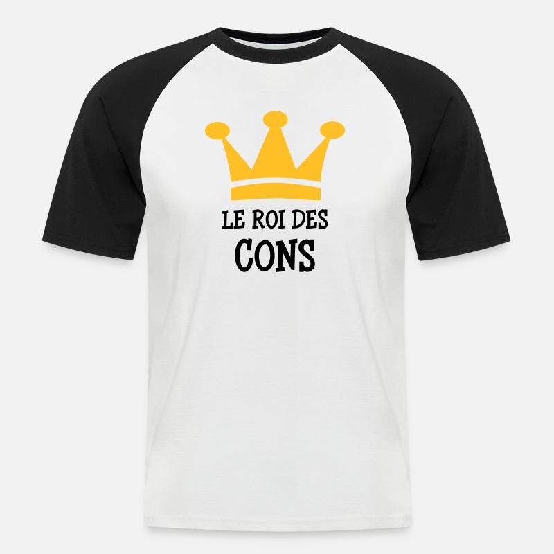 Der König von Cons - Männer Baseball-T-Shirt - Weiß/Schwarz