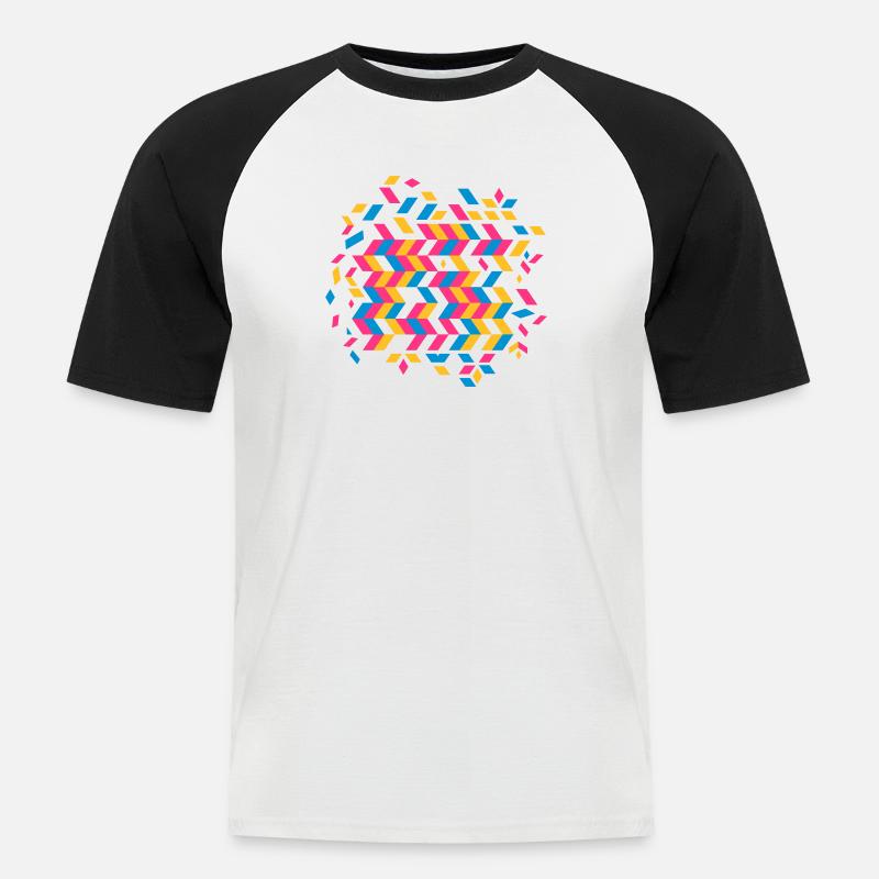 A herringbone pattern - Men's Baseball T-Shirt - white/black