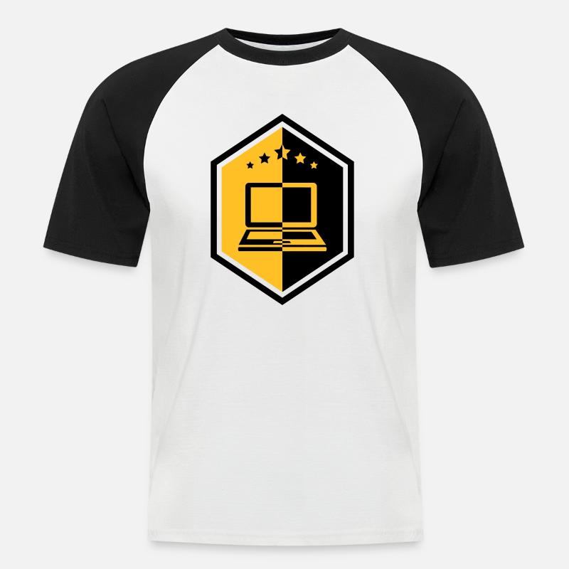 Computing / Informatik / Informatique - T-shirt baseball manches courtes Homme - blanc/noir