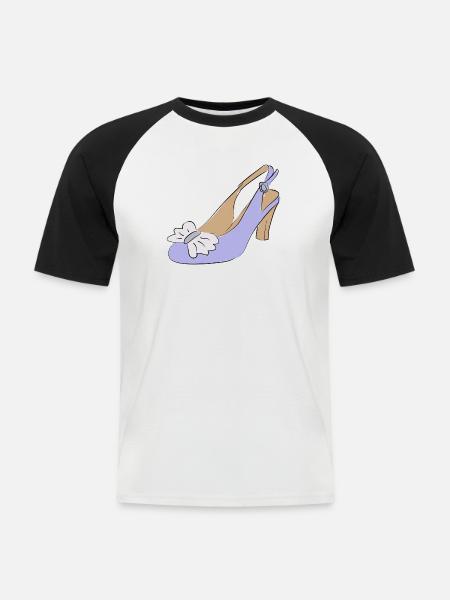 Damenschuh Schuh Mode - Männer Baseball-T-Shirt - Weiß/Schwarz