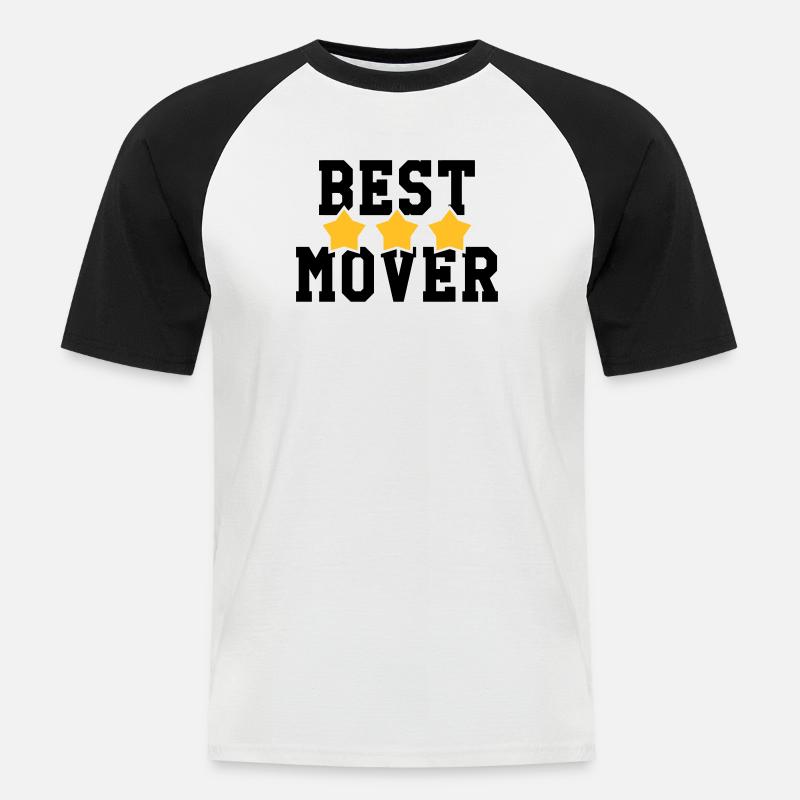 frachtführer / möbelpacker / mover / bewegen - Männer Baseball-T-Shirt - Weiß/Schwarz