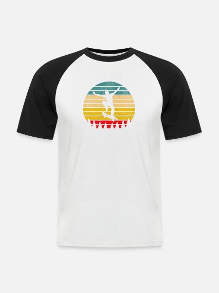 Skater Skateboard - Men's Baseball T-Shirt - white/black