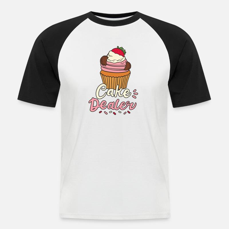 Kuchen Bäcker Backen - Männer Baseball-T-Shirt - Weiß/Schwarz