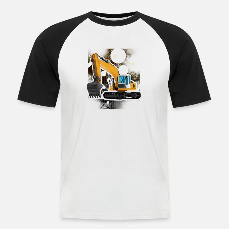 Bagger - Männer Baseball-T-Shirt - Weiß/Schwarz