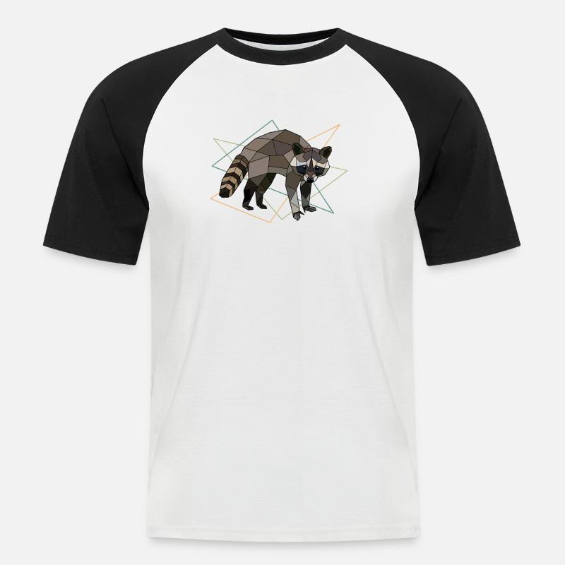 Waschbär - Männer Baseball-T-Shirt - Weiß/Schwarz