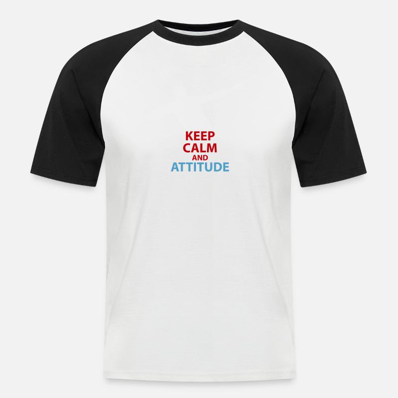 Ruhe und Attitüde Silhouette - Männer Baseball-T-Shirt - Weiß/Schwarz