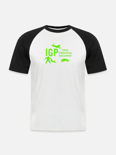 IGP Hundesport - Green - Männer Baseball-T-Shirt - Weiß/Schwarz