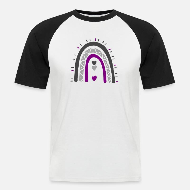 Asexuelle Boho Regenbogen Ace Pride - Männer Baseball-T-Shirt - Weiß/Schwarz