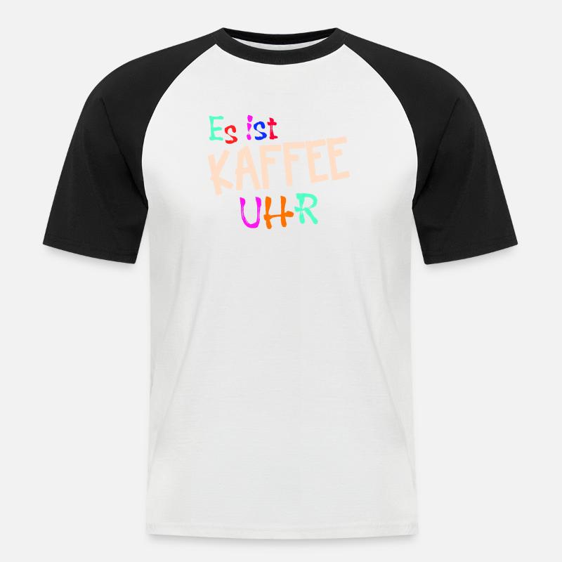 Kaffeeliebhaber Kaffeetrinker Kaffe Statement - Männer Baseball-T-Shirt - Weiß/Schwarz