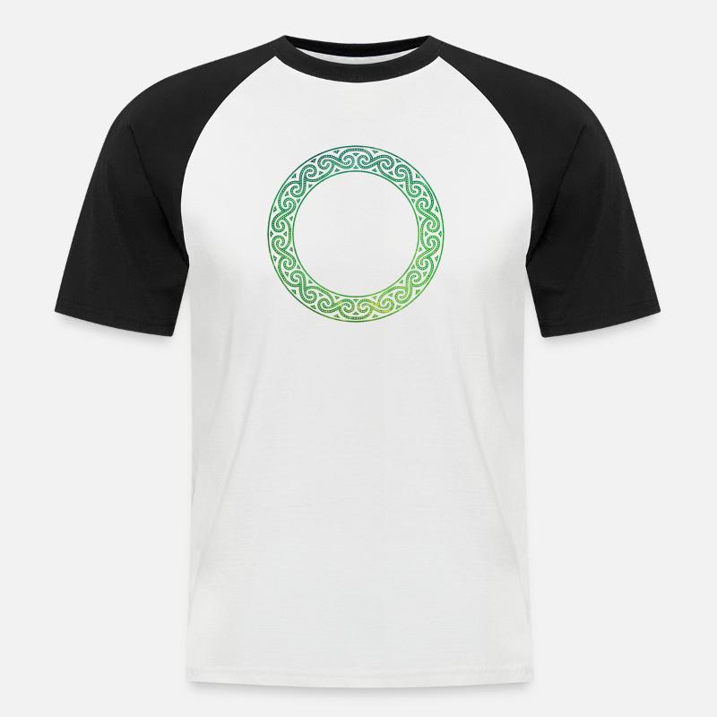 Celtic Knot - Männer Baseball-T-Shirt - Weiß/Schwarz