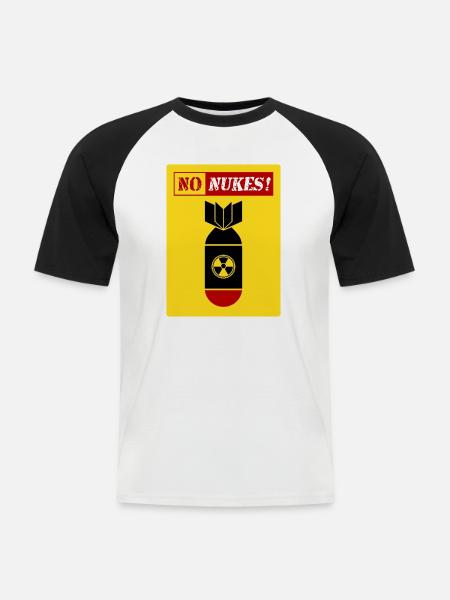 ANTI-ATOMWAFFEN | KEINE ATOMWAFFENBEWEGUNG - Männer Baseball-T-Shirt - Weiß/Schwarz