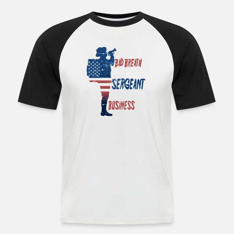 Drill Sergeant - Männer Baseball-T-Shirt - Weiß/Schwarz