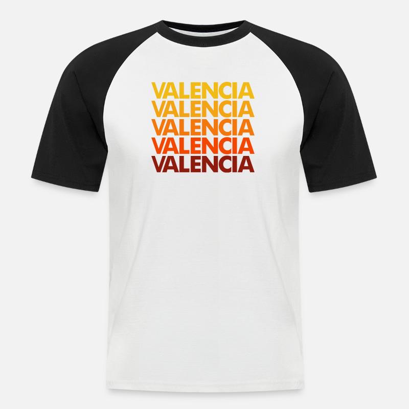 Valencia Gradient Font Stack - Men's Baseball T-Shirt - white/black