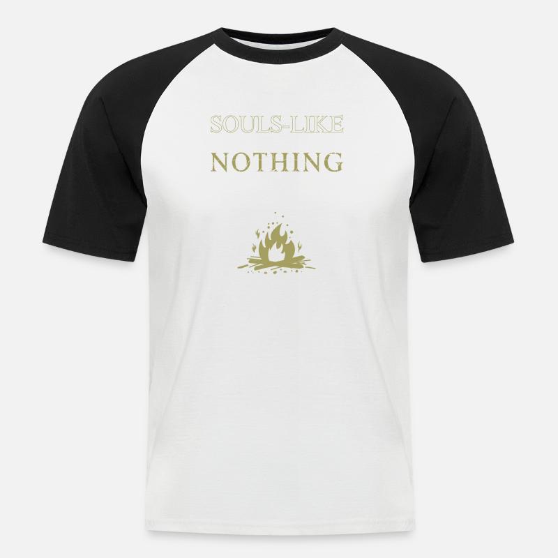 Seelen-Like oder nichts - Männer Baseball-T-Shirt - Weiß/Schwarz