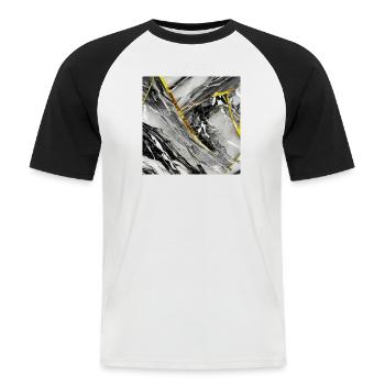 Marble Black Gold Natural Stone - Men's Baseball T-Shirt - white/black - Front - Nik (191cm)
