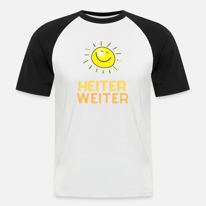 Heiter weiter - Männer Baseball-T-Shirt - Weiß/Schwarz