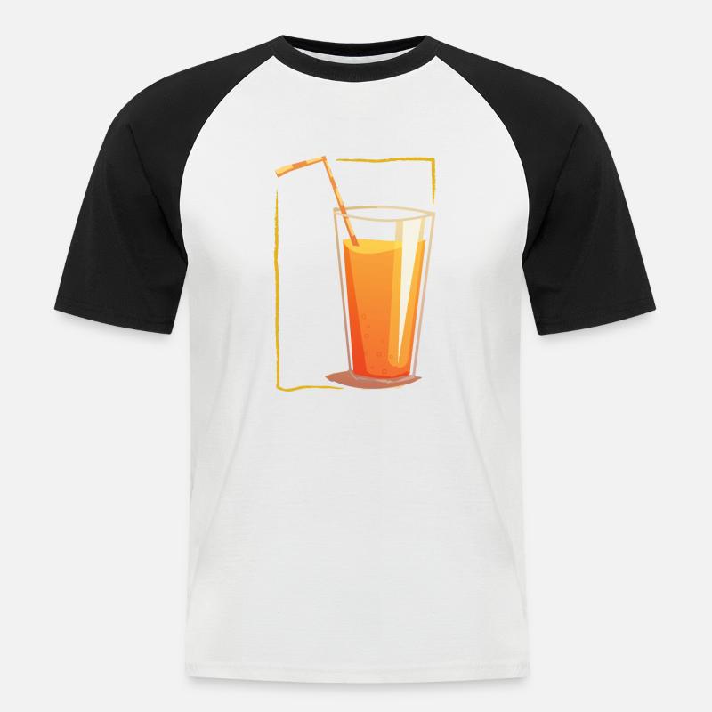 Drink in a frame - Männer Baseball-T-Shirt - Weiß/Schwarz
