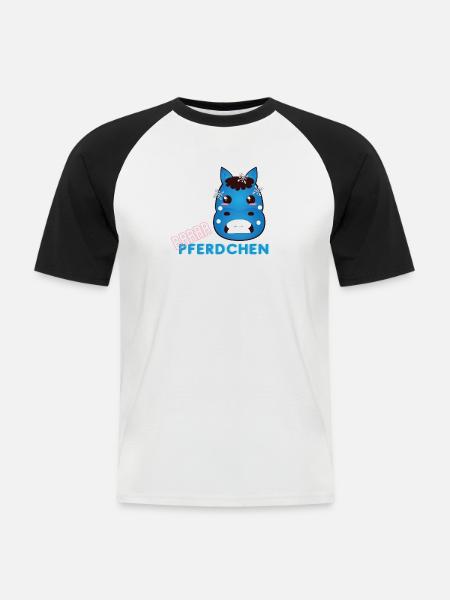 ! Brrr Pferdchen - Winter Pony - Männer Baseball-T-Shirt - Weiß/Schwarz