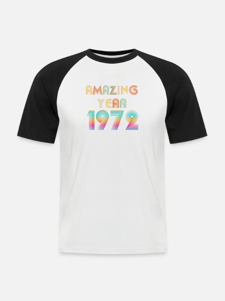 Amazing YEAR 1972 - Men's Baseball T-Shirt - white/black