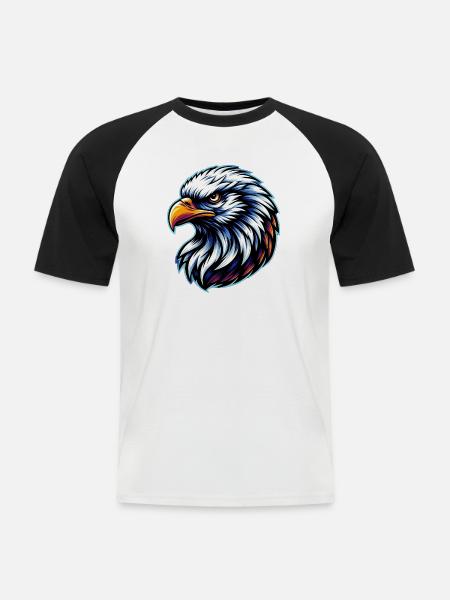 Bald Eagle - Men's Baseball T-Shirt - white/black