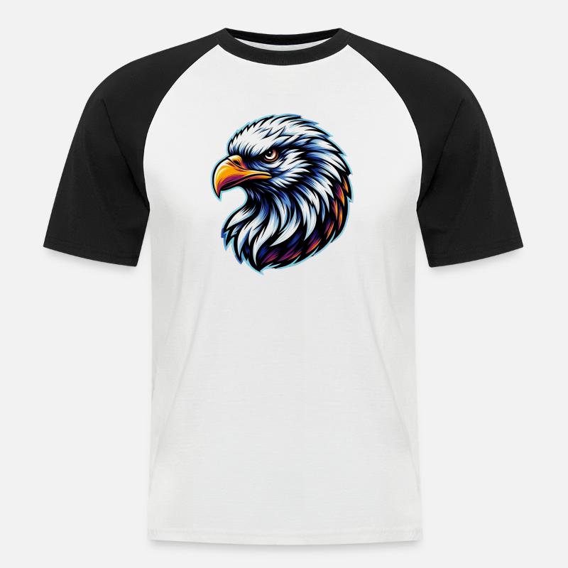 Bald Eagle - Men's Baseball T-Shirt - white/black