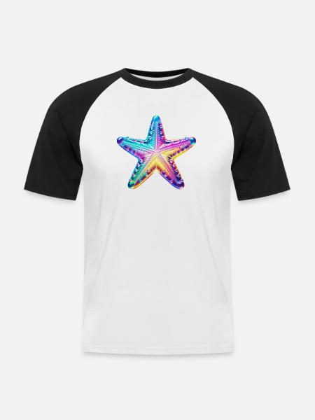 Starfish - Men's Baseball T-Shirt - white/black