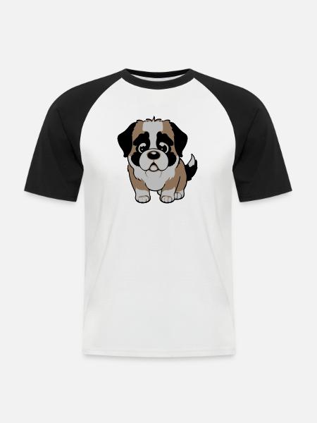 St. Bernard dog - Men's Baseball T-Shirt - white/black