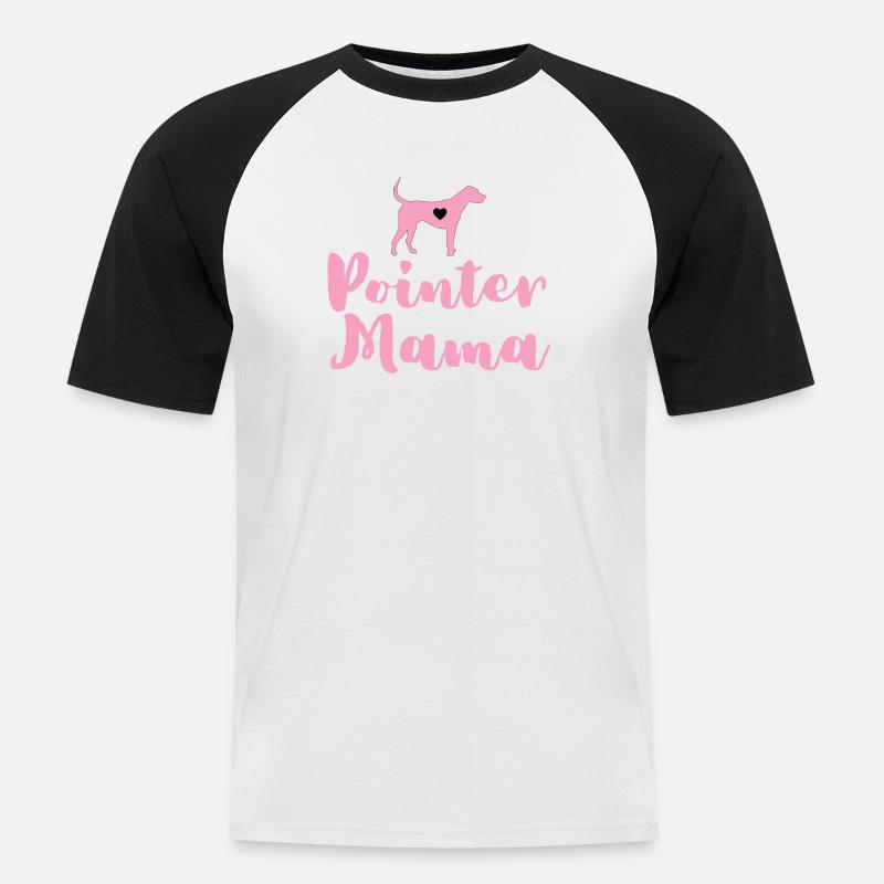 German Pointer Mom Pointer Mama - Men's Baseball T-Shirt - white/black