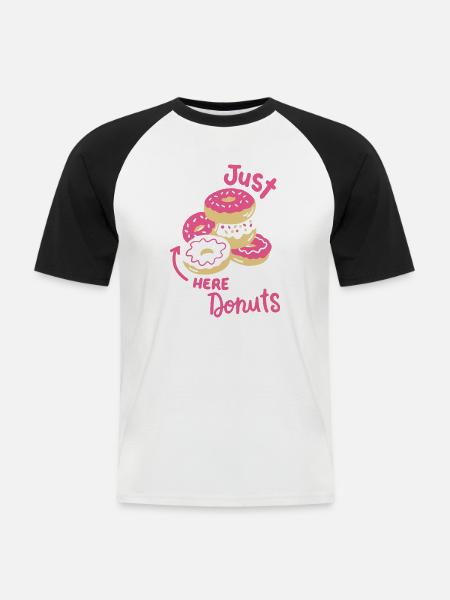 Donuts Donut-Liebhaber - Männer Baseball-T-Shirt - Weiß/Schwarz