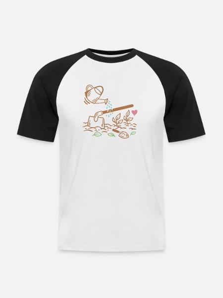 Gartenarbeit Gärtner - Männer Baseball-T-Shirt - Weiß/Schwarz