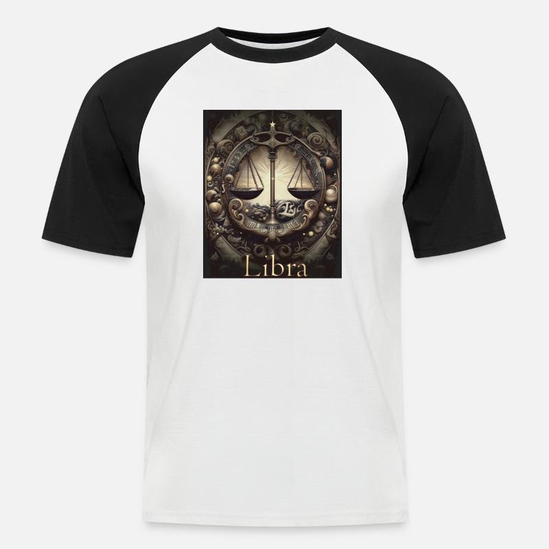 Libra Sternzeit Waage Sternzeichen - Waage - Männer Baseball-T-Shirt - Weiß/Schwarz