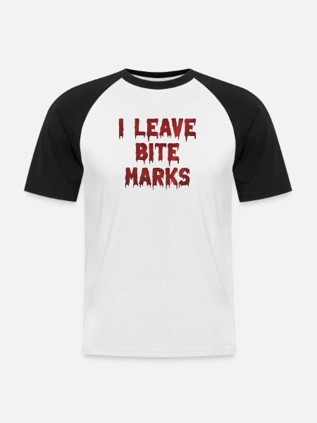 Bite Mark's Blood Traces - Men's Baseball T-Shirt - white/black
