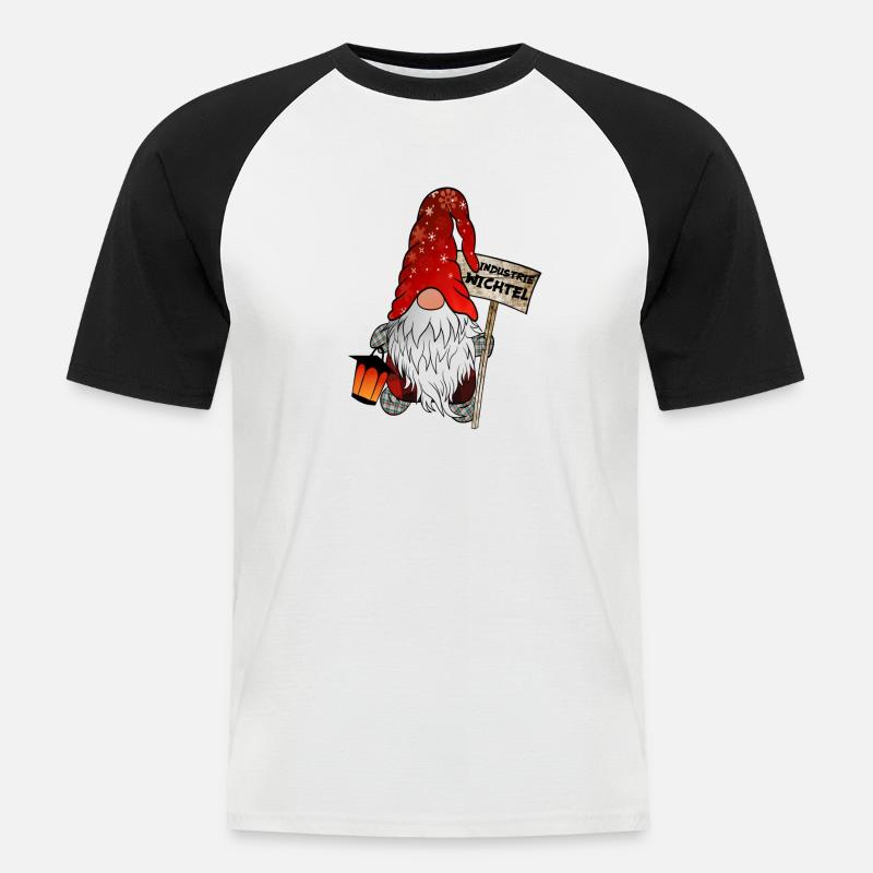 Industrie Wichtel - Männer Baseball-T-Shirt - Weiß/Schwarz