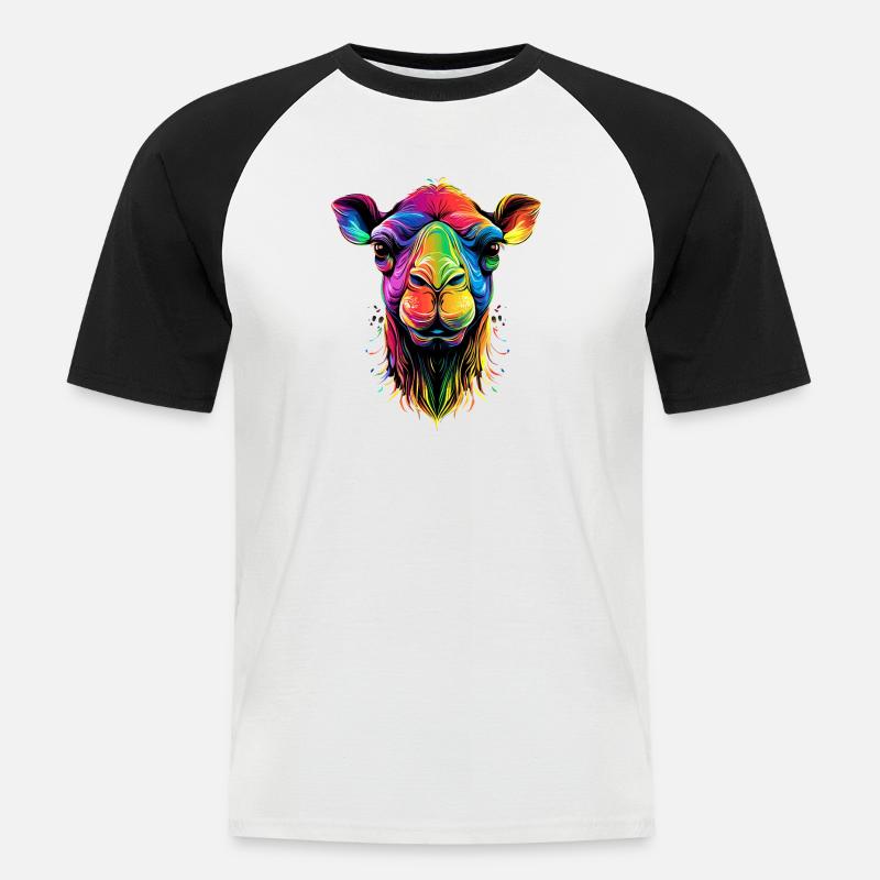 Kamel Dromedar Trampeltier Camel Geschenk Kamele - Männer Baseball-T-Shirt - Weiß/Schwarz