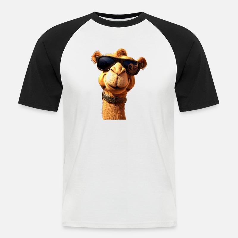 Kamel Dromedar Trampeltier Camel Geschenk Kamele - Männer Baseball-T-Shirt - Weiß/Schwarz