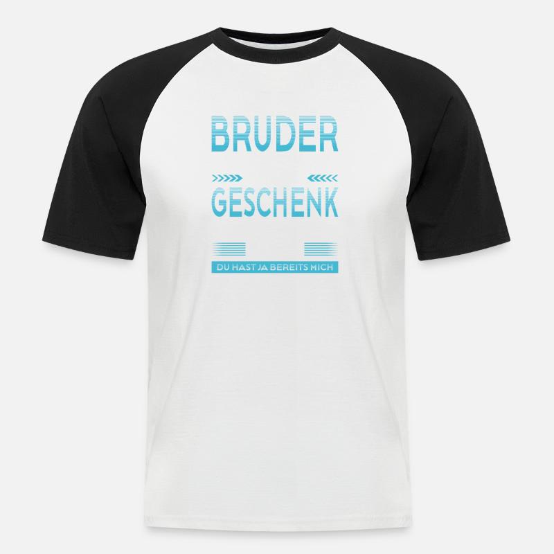 Bruder Bester Bruder Der Welt Geschenke - Männer Baseball-T-Shirt - Weiß/Schwarz