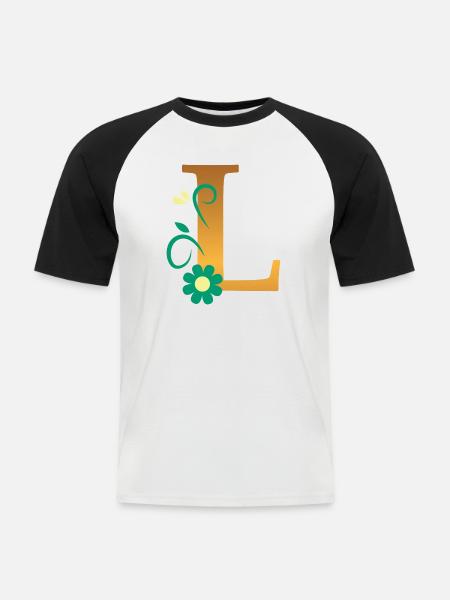L - Men's Baseball T-Shirt - white/black