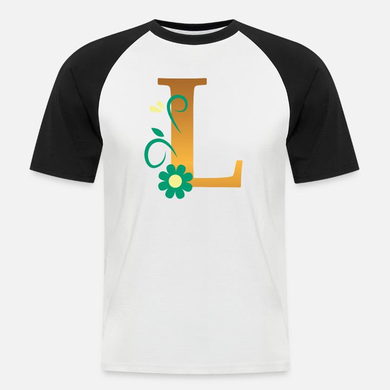 L - Men's Baseball T-Shirt - white/black