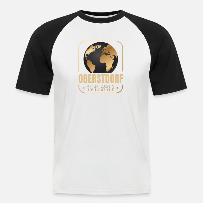 Oberstdorf - Männer Baseball-T-Shirt - Weiß/Schwarz