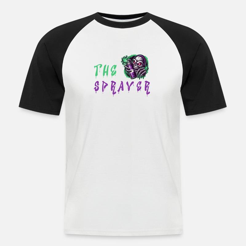 Keep Calm – The Sprayer - Männer Baseball-T-Shirt - Weiß/Schwarz