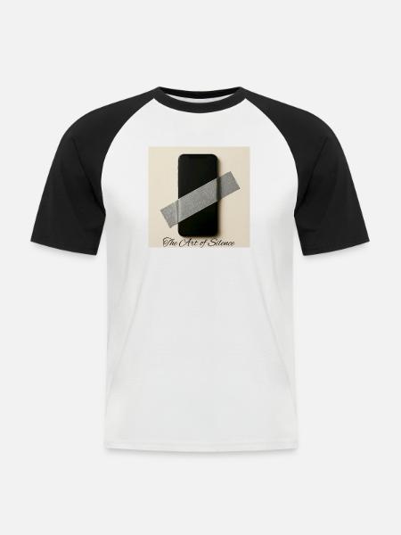 Impression d’art mobile silencieuse - T-shirt baseball manches courtes Homme - blanc/noir